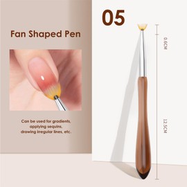 TipTrendz Nail Art Brushes Fan Shaped Pen, Gradient Brush, Nail Drawing Pen For Home DIY Salon Use, 05