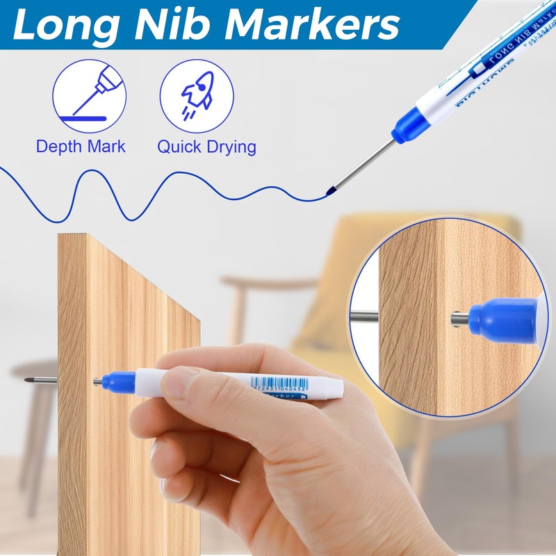 8Pcs Deep Reach Markers Waterproof Deep Hole Marker Pens 34mm
