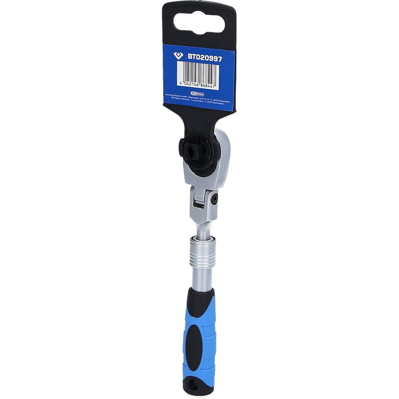 BRILLIANT TOOLS BT020997 1/4 Inch Telescopic Reversible Ratchet with Flexible