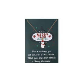 COLORFUL BLING Collar de Navidad con mensaje de regalo para árbol de Navidad, copo de nieve, para invierno, Papá Noel, día de Acción de Gracias, joyería de fiesta de Navidad, Metal, Aleación.,