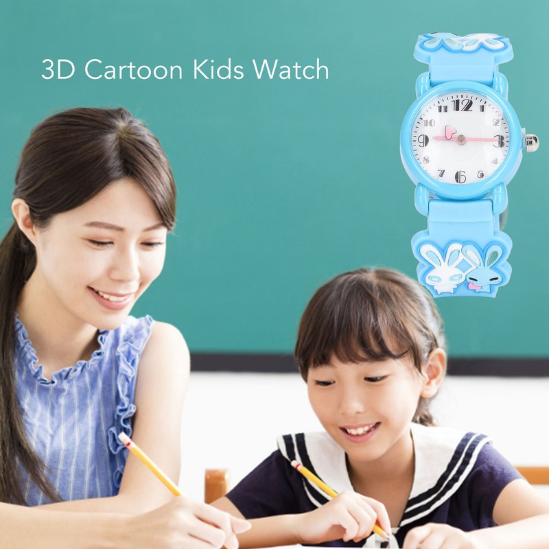 Kids Watch 3D Cartoon Pattern Waterproof Cute Clear Numbers Scale