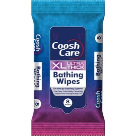Cooshcare XL Ultra Thick Bathing Wipes - 8 Count | No-Rinse, Hypoallergenic, pH-Balanced, Microwaveable, Alcohol-Free Cleansing Wipes for Adults, Elderly, Travel, Camping