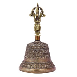 IBA Indianbeautifulart Religious Tibetan Buddhism Antique Brass Bell Handmade Vajra Dorje Prayer Bell