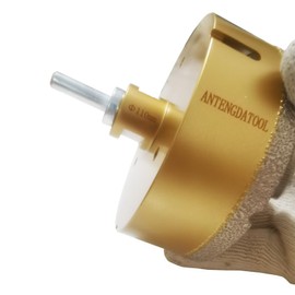 Antengdatool 4-3/8 Inch Dry/Wet Diamond Hole Saw for Angle Grinder - 110mm Porcelain/Tile Core Drill Bits for Ceramic Marble Brick Granite Stones Attach Round Shank Adapter