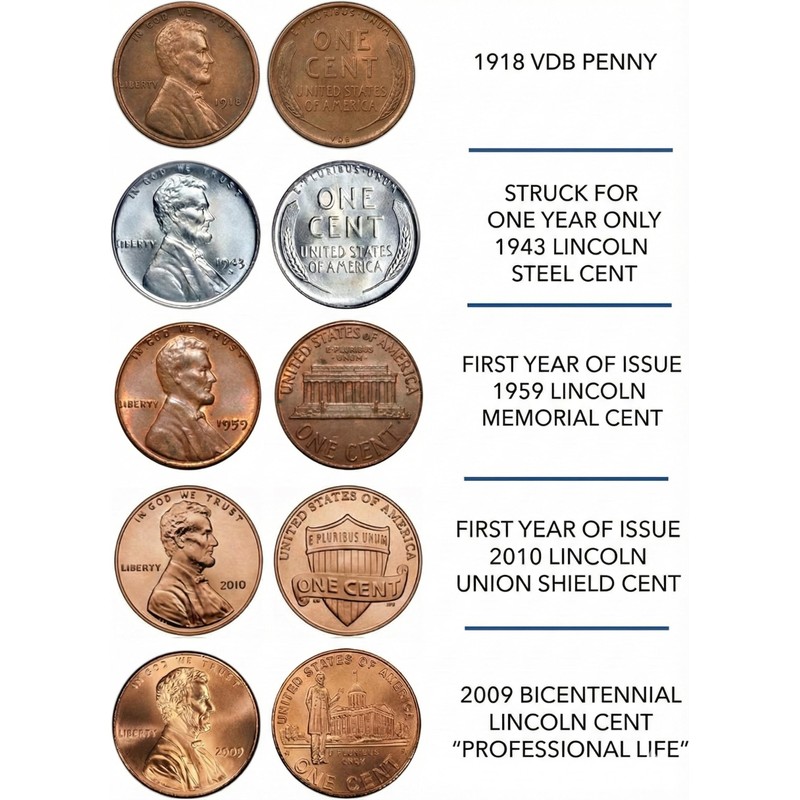 Complete Lincoln Penny Design Collection by American Coin Treasures