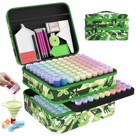 ARTDOT Diamond Painting Storage Containers, 240 Slots Diamond Painting Kits Accessories and Tools Portable Diamond Painting Organizer Case for 5D Diamond Beads Jewelry Rings (Green)