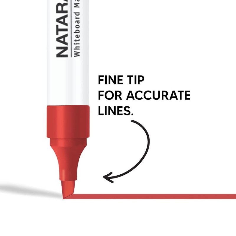Nataraj 12 x Whiteboard Marker Pens 2.5mm Chisel Tip Blue,