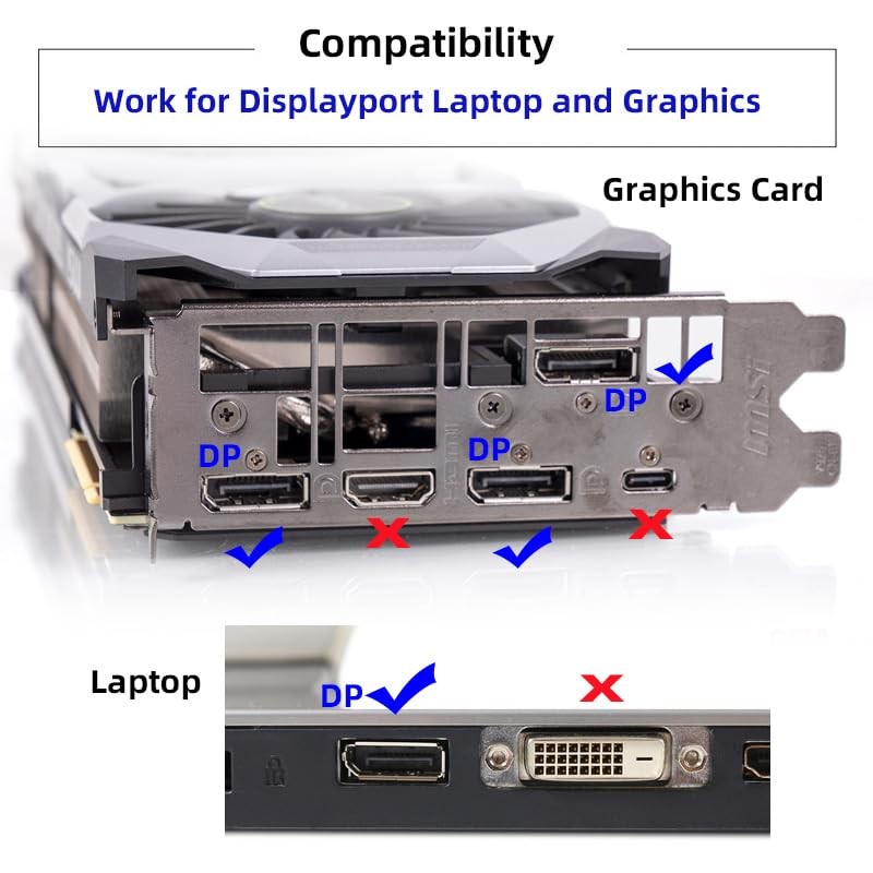 cablecc Virtual Display Adapter DP Displayport Dummy Plug Headless Ghost