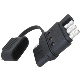 4-Way Trailer Circuit Tester with LED Indicators Use for Testing Turn Signal Light Taillight, 4 Pin Male and Female Trailer Tester