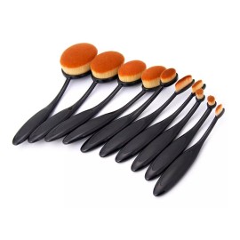 Make Up 10 Brochas Profesional Maquillaje Difuminar Kabuki Alta Cali