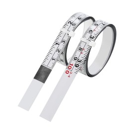 2 Packs 1/2-Inch Self-Adhesive Measuring Tape, 39 Inch or 100cm peel and stick Tape Measure, Imperial and Metric Scales, Left-Right Reading Ruler Tape for Workbench, Table Saw, Drafting Table, White