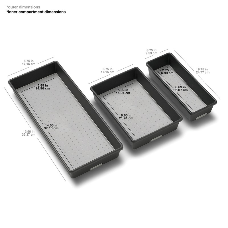 Madesmart Multi-Purpose Storage, Set of 3, Granite