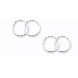 Unbranded 2 Pairs Set Super Small Mini Hoop Earrings Sterling Silver 925 USA Seller 12mm