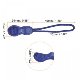sourcing map Zipper Pulls Pull Head Handle Replacement Tab Tag Cord Extender for Backpacks Bags Handbags, Blue Pack of 20