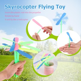 50 Pieces Dragonfly Toy, Plastic, Fly Toy, Plastic Dragonfly Toy, Helicopter Rotation Propeller for Children, Outdoor, Patio, Garden, Toy Gift