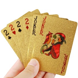 AQUALOACH Luxury Gold Playing Cards PVC Waterproof Durable Overflowing Gold Playing Cards | Perfect for Magic Poker Party New Year