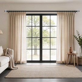 2 Pack Black Curtain Rods, 1 Inch Telescoping Drapery Rod 28 to 48 inch (2.3 to 4 ft), USFOOK Curtain Rods for Windows, Silver Translucent Finials