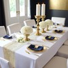 AerWo 8 Pcs Gold Table Runner 10FT, Glitter Table Runner
