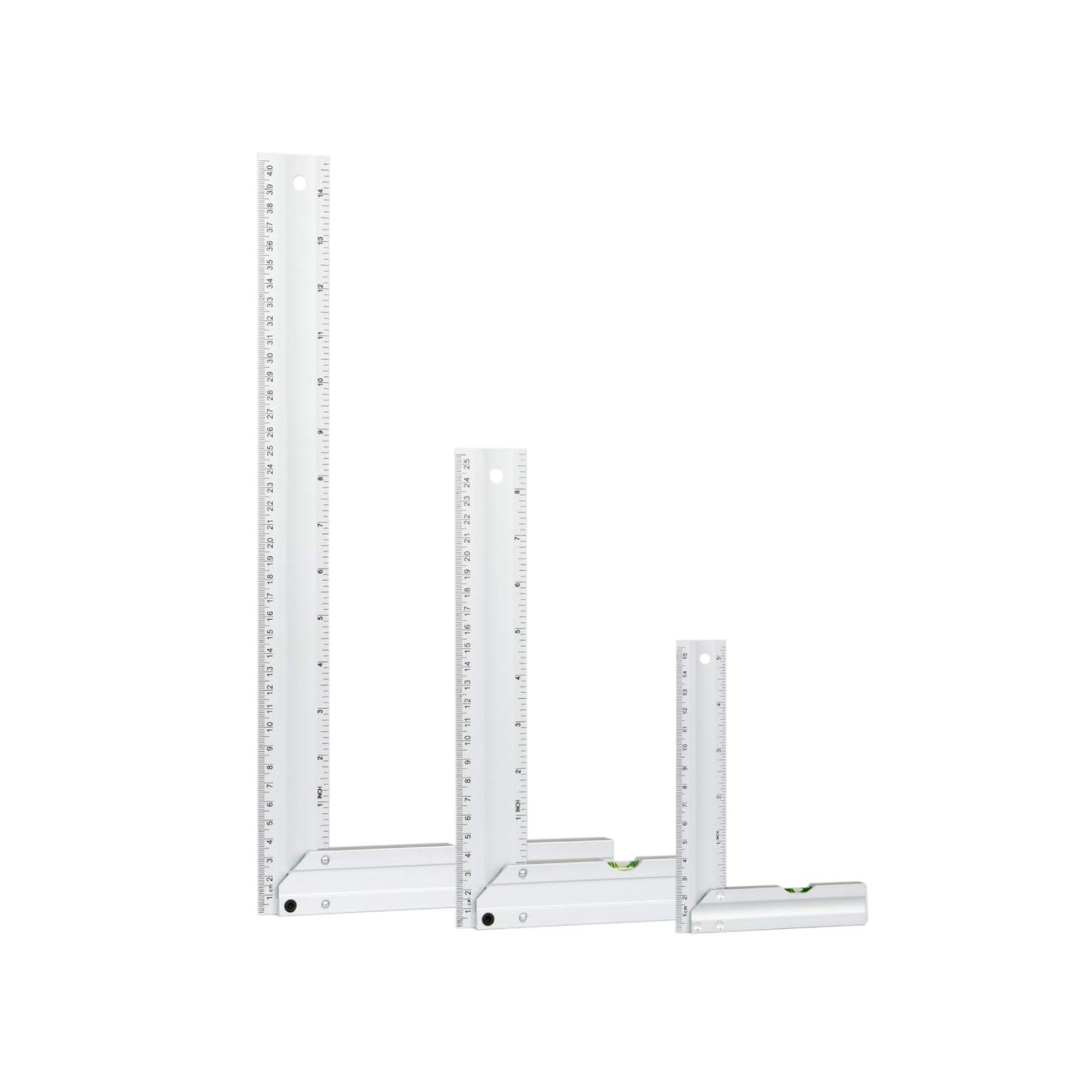 POWERTEC 80005 L Square Ruler Set w/Bubble Levels, Anodized Aluminum ...