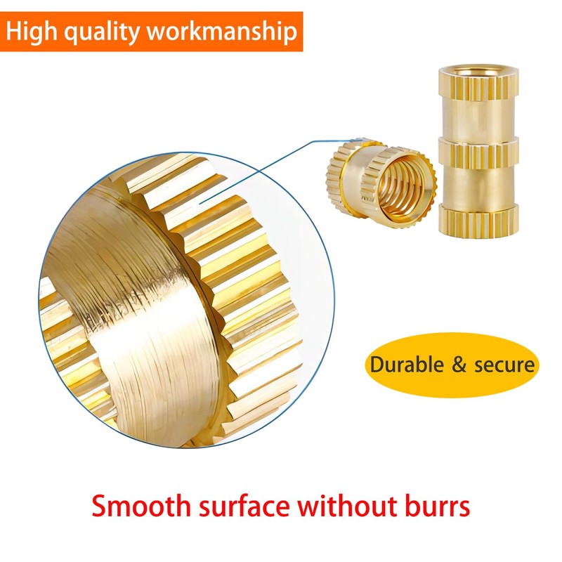 Qrity Pack of 20 Threaded Inserts, M4 x 12 x