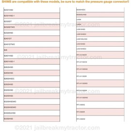 Deluxe Adjustment Shims (4X) Kit Kubota Compatible Boost Hydraulic Pressure JailBreakYourTractor L, LX +25% Power
