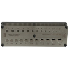 DAYTOOLS Drill Stand BS-113, 1-13 mm, Workshop Organiser, Stainless Steel, Space for 25 Drills, Storage in 0.5 mm increments, Compact Size: 175 x 60 x 30 mm