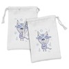 Ambesonne Fish Fabric Pouch Set of 2, Naughty Cat Fish