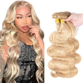 P27613 Bundle 613 Body Wave Human Hair Bundles Two Tone Honey Blonde Body Wave Bundles Human Hair Weave 14 16 18 Inch Highlight Blonde Bundle