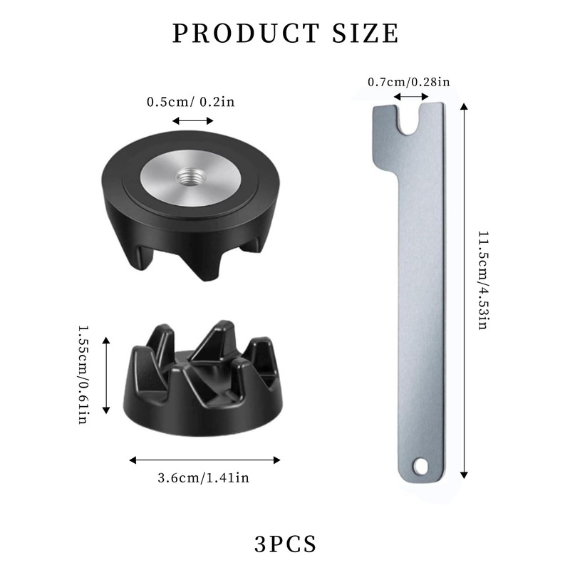 3 Rubber Mixer Coupling Spindle Tool Replacement Part