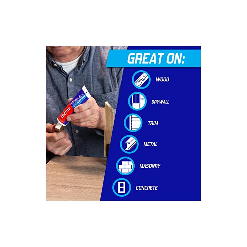 Loctite Power Grab Express All Purpose Construction Adhesive, White, 3