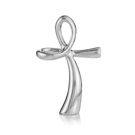 Nambé Sculptural Standing Cross – Religious Holiday Decoration, Spiritual Accent for Mantels, Tables, or Shelves, Collectible Nambé Alloy Design for Elegant Christmas Home Decor