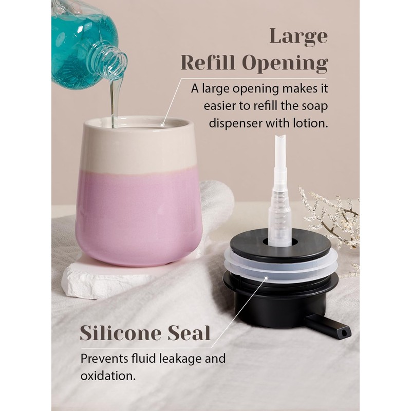 INGOFIN Ceramic Foaming Soap Dispenser - 12oz Foam Hand Soap