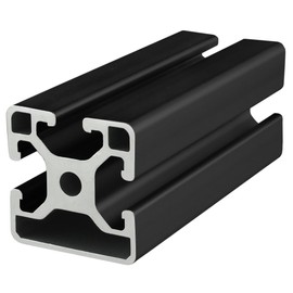 8020, 40-4003, 40 Series Aluminum 40mm x 40mm 40x40 Tri-Slot Triple Open Channel Aluminum Extrusion T Slotted Rail 80/20 Smooth Profile (Black Anodize, 1525mm Long)