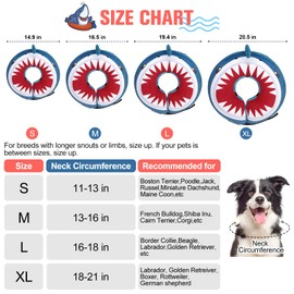 BEAUTYZOO Dog Cone Alternative After Surgery for Large Medium Small Dogs, Soft Inflatable Cone Collar for Dogs Cats, Neck Donut E Collar Dog Recovery Collar to Stop Licking, Shark Blue, XL