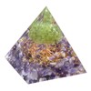 KYEYGWO Amethyst Positive Energy Pyramid Gemstone with Crystal Money Tree, Tree of Life Pyramid Reiki Healing Crystal Pyramid Fengshui Ornament for Home Decoration Meditation