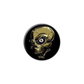 Graphics and More Eight Ball Skull - Billiards Pool - Metal Lapel Hat Pin Tie Tack Pinback