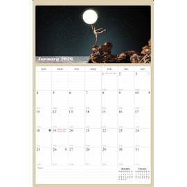 2025 - 2026 Wall Calendar Spiral-bound Twin-Wire Binding - 18 Months Planner 11" x 17" - Large Ruled Blocks with Julian Dates, Notes Section for Appointments, Meetings, and Events - Made in USA - (Lunar)