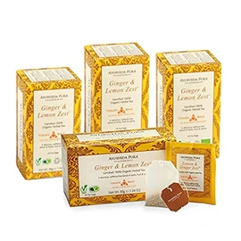 Ginger & Lemon Zest Herbal Tea - Carton of 4 Boxes (80 Sachets)