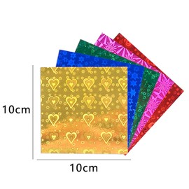 50 Pcs Shiny Origami Paper Sparkly Construction Paper Square Folding Paper Handcraft Paper Single Side Origami Paper Pearlescent Paper