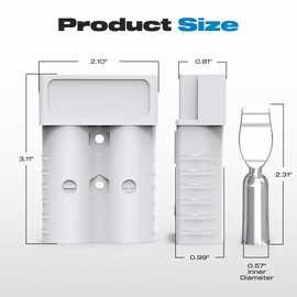 Malictele Anderson Connector, 350Amp Battery Quick Disconnect 2/0AWG 600V Heavy-Duty Winch Wiring Kit for Towing (2Pack) - Gray