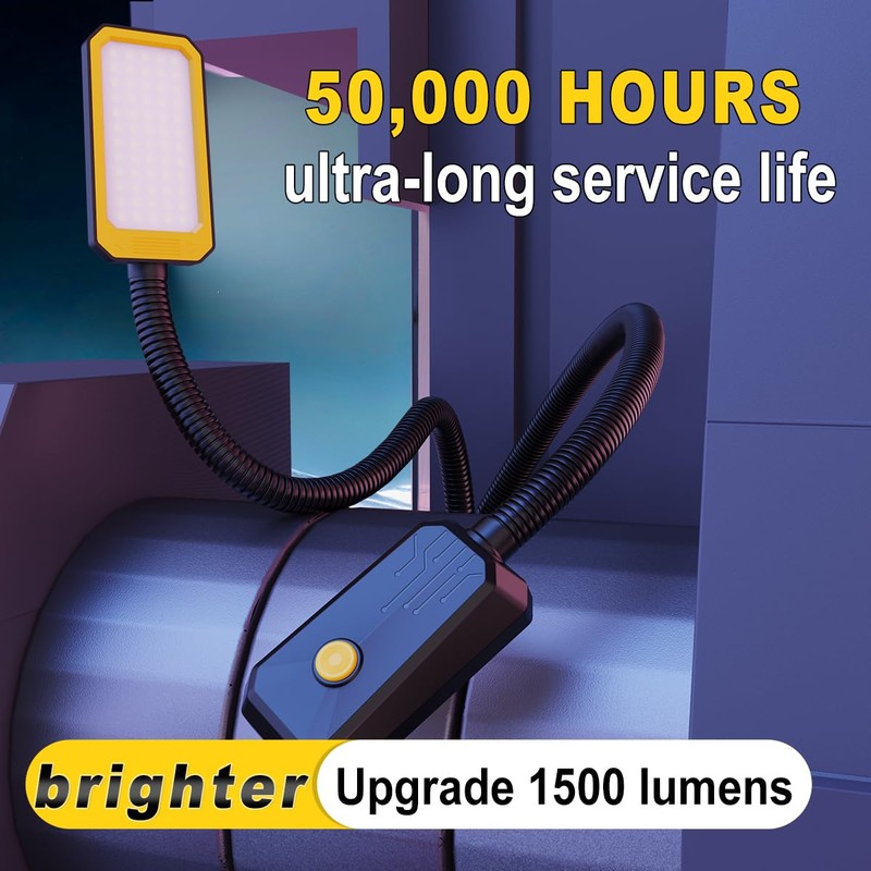 XINYIQI 20" LED Gooseneck Work Light 1500LM, Adjustable Machine Lamp