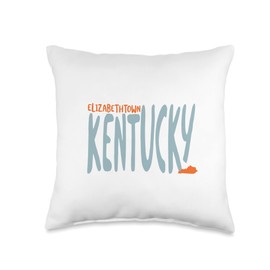 Whyitsme Design Elizabethtown Kentucky, KY Souvenir Throw Pillow, 16x16, Multicolor