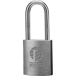 BEST Access Systems 21B772L Padlock, Stainless Steel Shackle, Brass Body, 2" Shackle Height, 1 25/32" Width, 2 1/16" Length, 13/16" Thickness
