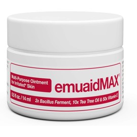 emuaid EMUAIDMAX Ointment for Itchy Skin, Maximum Strength Treatment for Athlete's Foot, Psoriasis, Jock Itch, Rash, Eczema, Cold Sores, Blisters, and Yeast Infection, 0.5oz