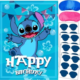 PYAOGG Pin The Nose on The Game, 74×52cm Party Games for Boys Girls with Large Poster 24PCS Stickers for Birthday Decorations Birthday Party Supplies Favors