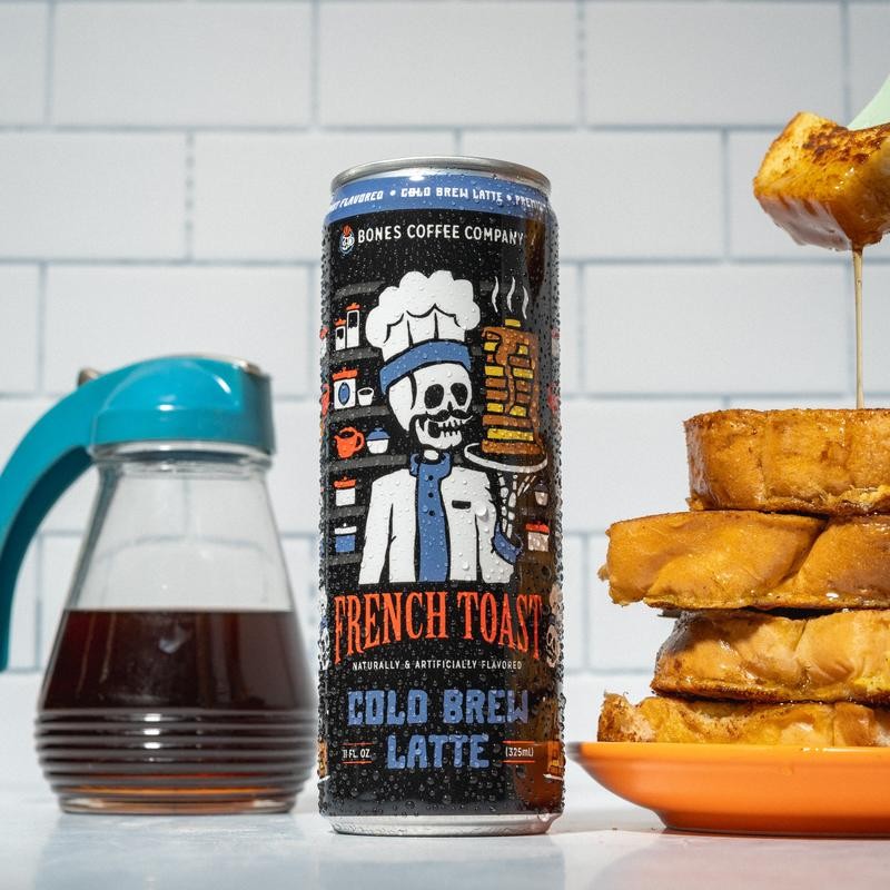 Bones Coffee Company French Toast Cold Brew Latte Flavored Coffee