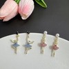 Ballet Ballerina Gymnastics Crystal Bling Stud Earrings Gifts Dance Recital