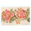 FANTASY FACES IN PINK ROSE FLOWER ON POSTCARD REPRO (SA413*)