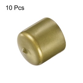 QUARKZMAN Pack of 10 Rubber Caps Rubber End Caps 47 mm ID Rubber Plugs Sealing Cap Vinyl PVC Bolt Cap Screw Thread Round Tube Bolt Cap Cover Thread Protection, Golden