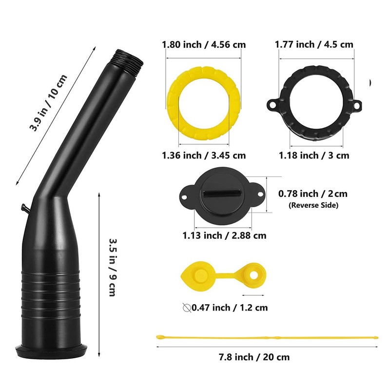 Gas Can Spout Replacement Pour Nozzle Kit with Gasket Stopper